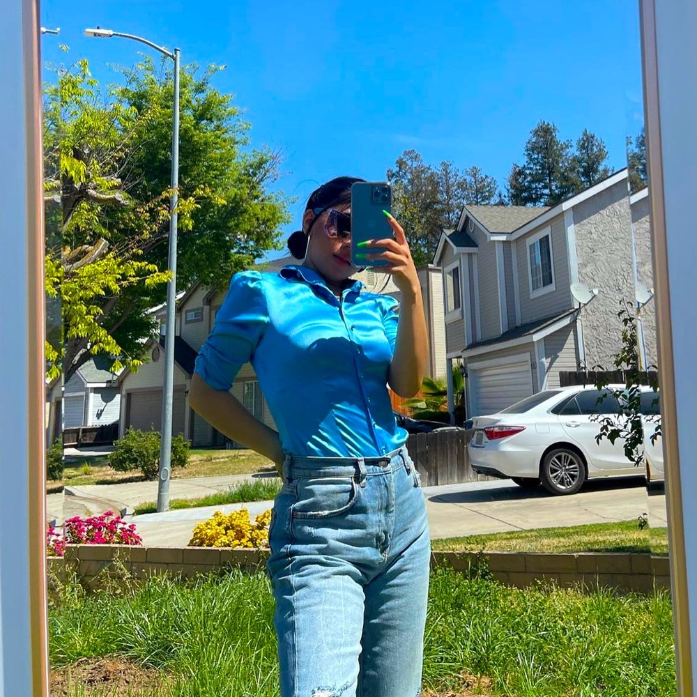 sky blue satin